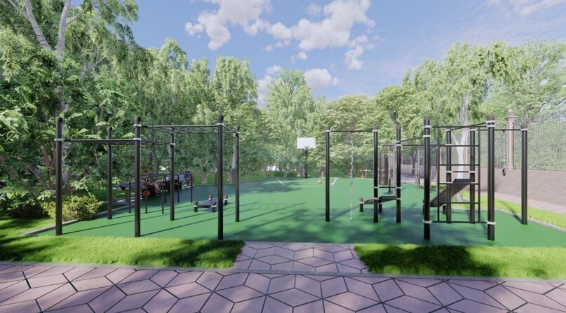 Концепция спортивной площадки. Общий вид