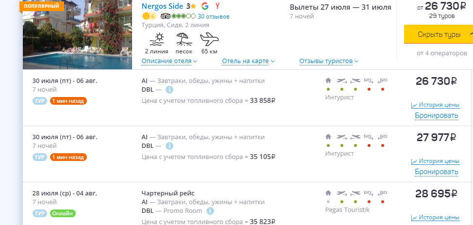 горящие путевки в Турцию