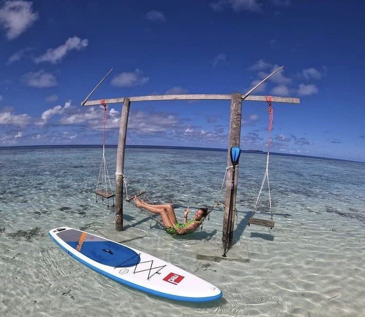 Сап-борд с карго-креплением на носу для багажа