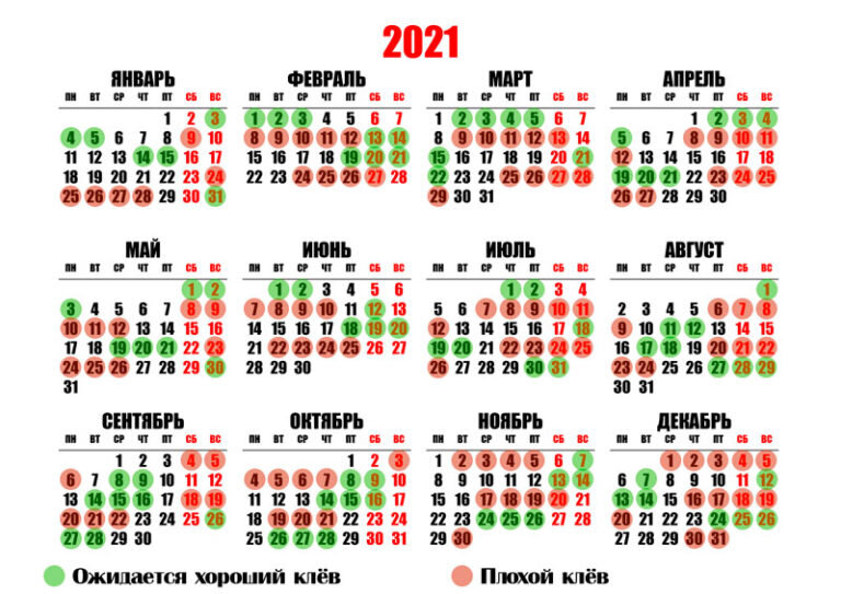 Лунный календарь рыбака на 2025 год