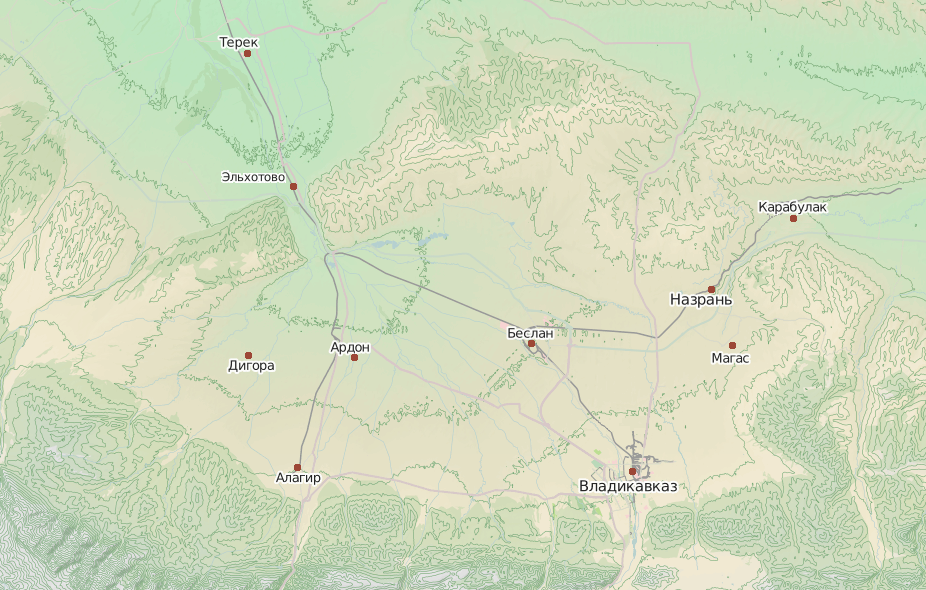 Карта ардона. Эльхотовские ворота на карте. Осетинская Наклонная равнина на карте. Северо-осетинский заповедник на карте. Дарьяльский проход на карте.