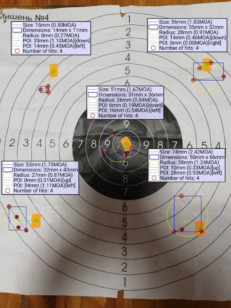 Мишень после обработки