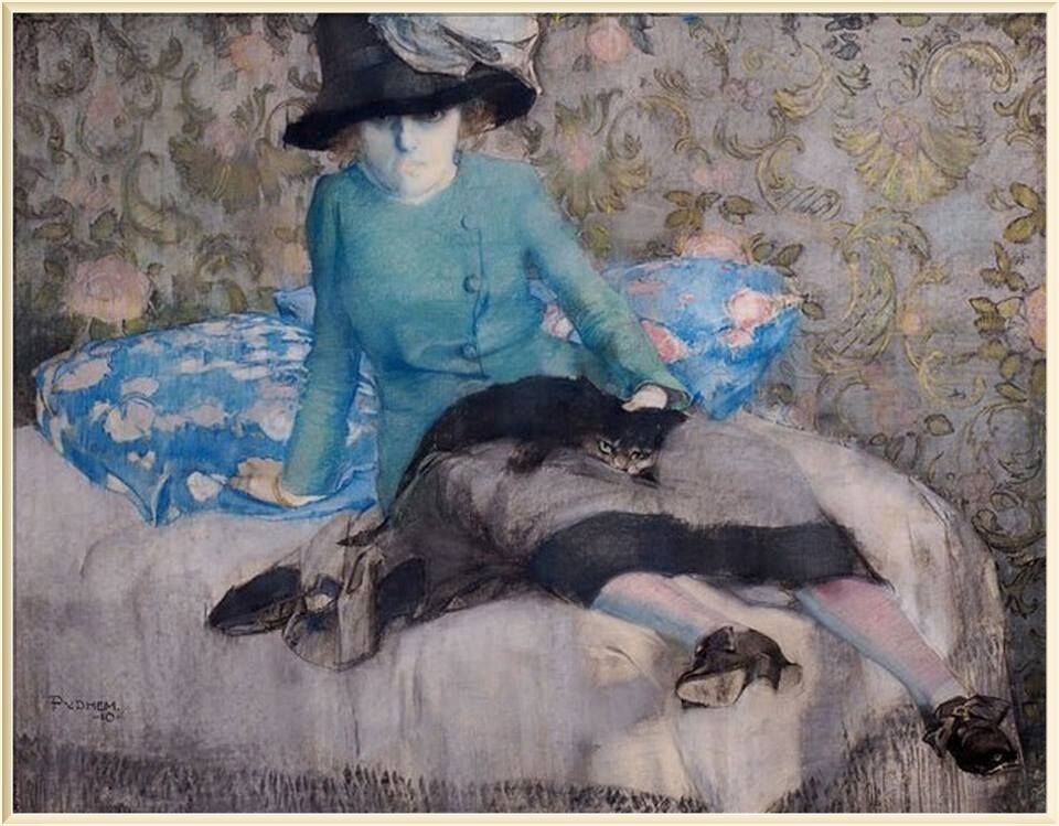 © Pieter van der Hem (1885-1961) Twee katjes, 1910, 55 x 71 cm  Galerie Frank Welkenhuysen