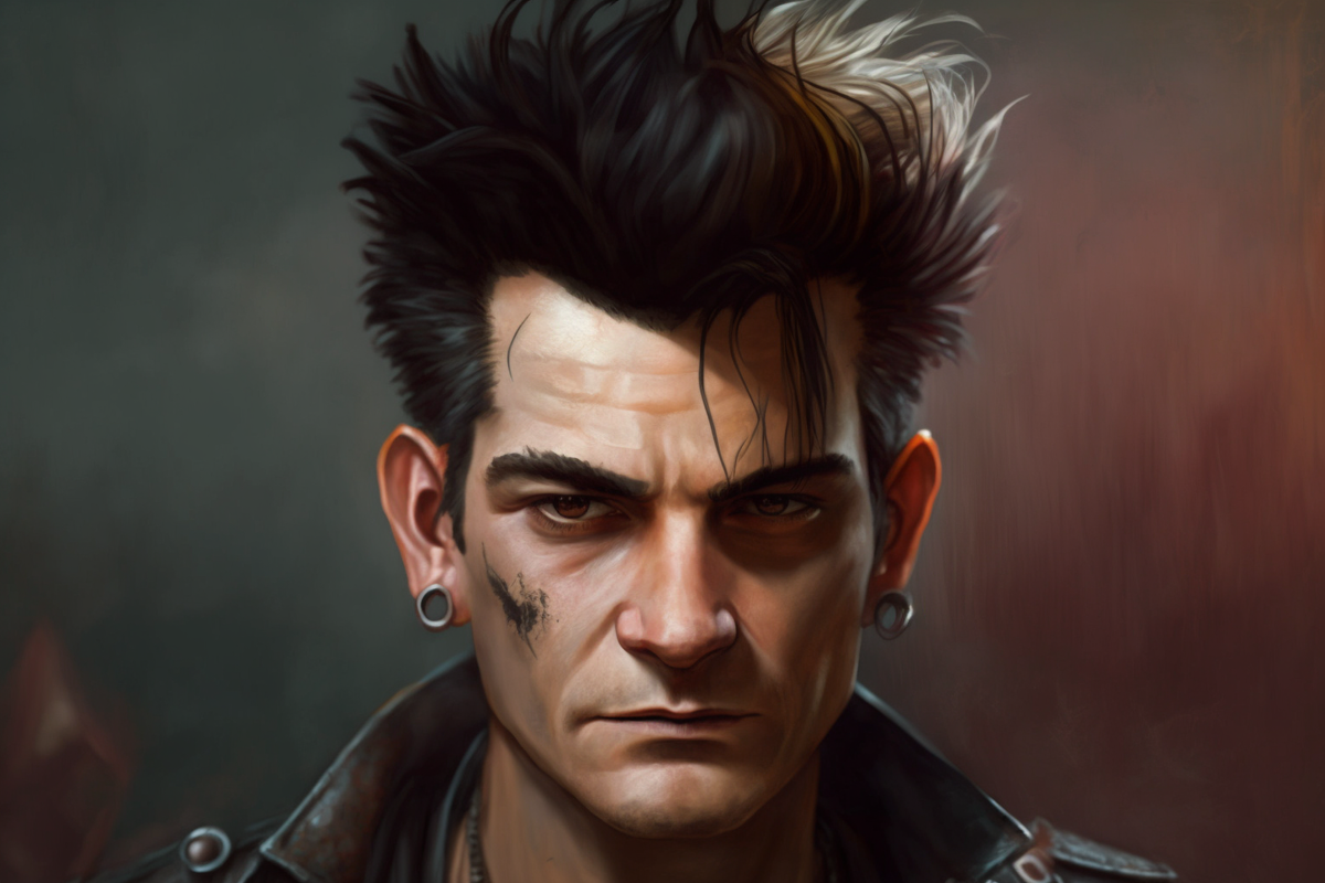 Чарли Шин в стиле панк Midjourney