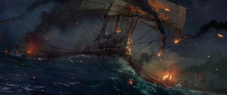 Корабли становятся грозной силой. Особенно в море...