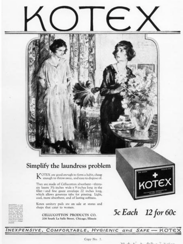    реклама продукции  Kotex, 1880s