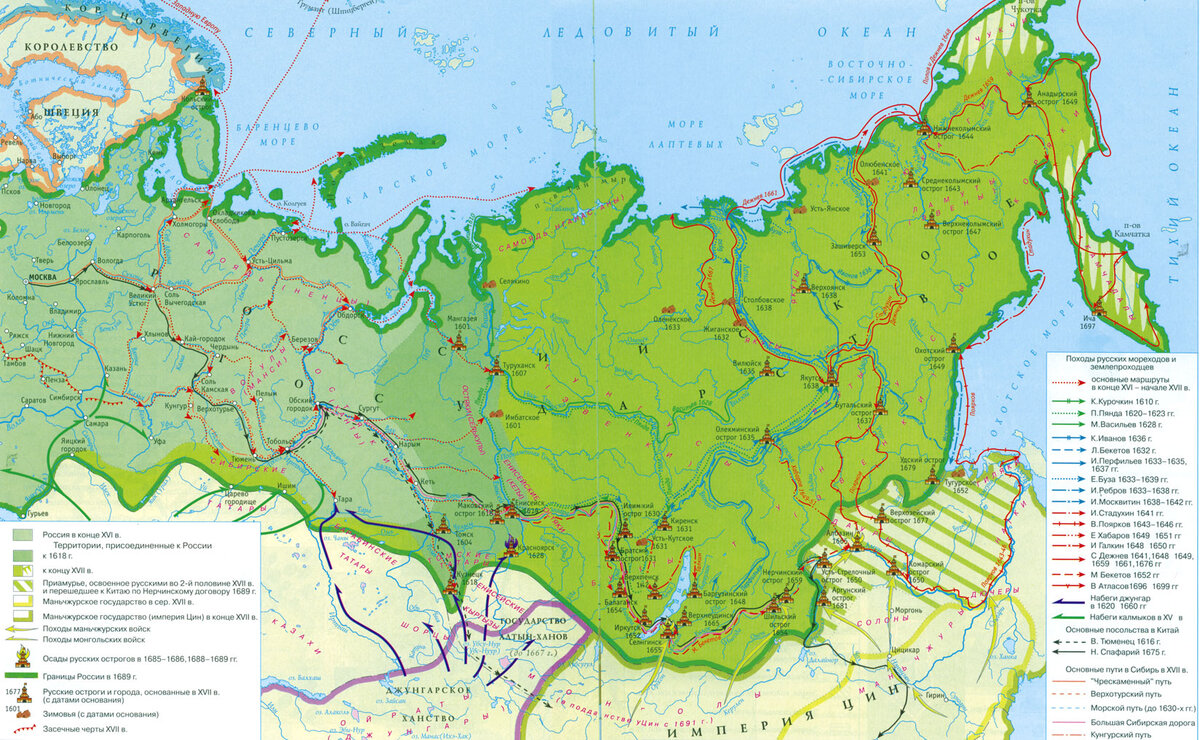 Территориальный рост россии в 17 18 веках контурная карта