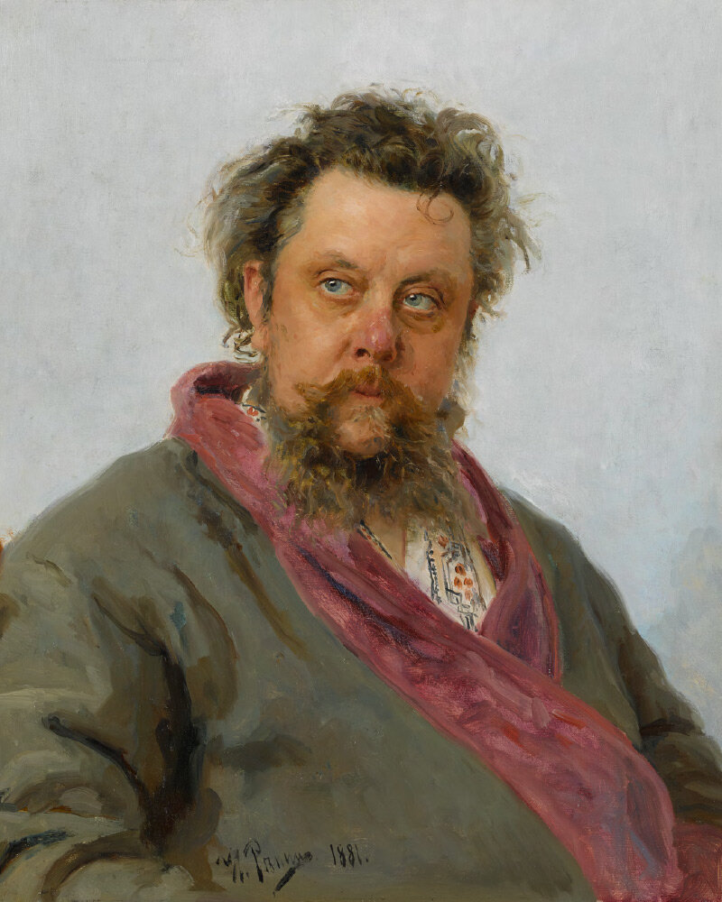 И.Е. РЕПИН. Портрет композитора М.П. Мусоргского. 1881 
Холст, масло. 69 × 57. ГТГ
