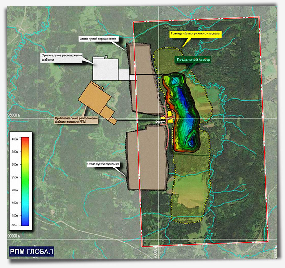 Предполагаемый план расположения производственных площадок нового ГОКа по добыче и переработке титаномагнетитовых железных руд. Фото: проектная документация Суроямского горно-металлургического комплекса