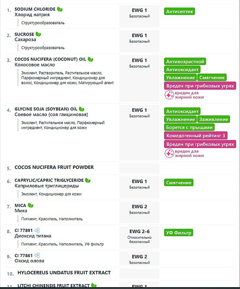 Состав скраба Bisou