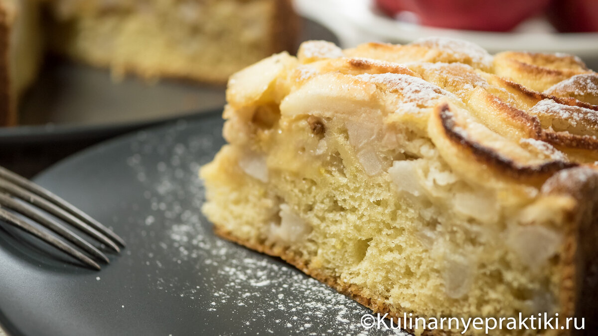 Пирог пышный и пушистый, а количество яблок можно регулировать по своему вкусу