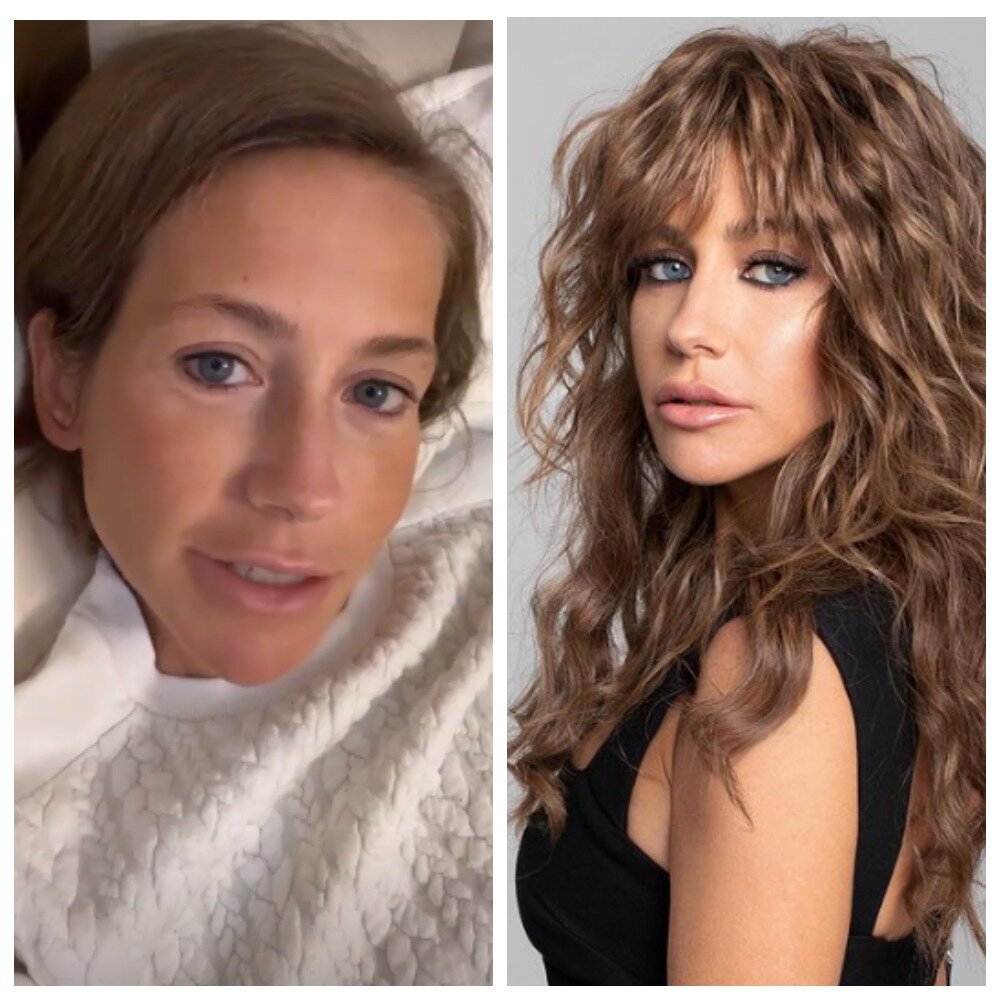 Без макияжа / с макияжем. а рот то зачем открывать.