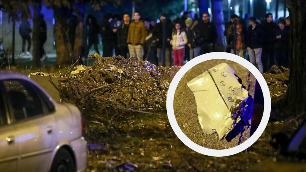 Воронка от взорвавшегося украинского БПЛА в Загребе