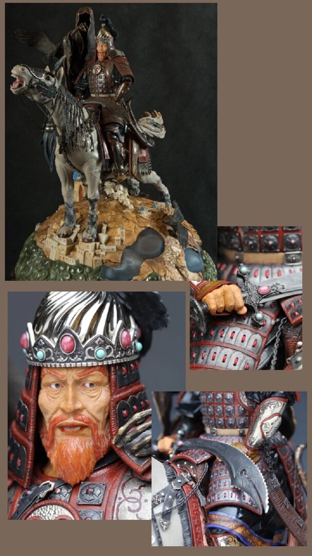 Тамерлан, 2015 г. Скульптура выполнена в технике объёмная каменная мозаика