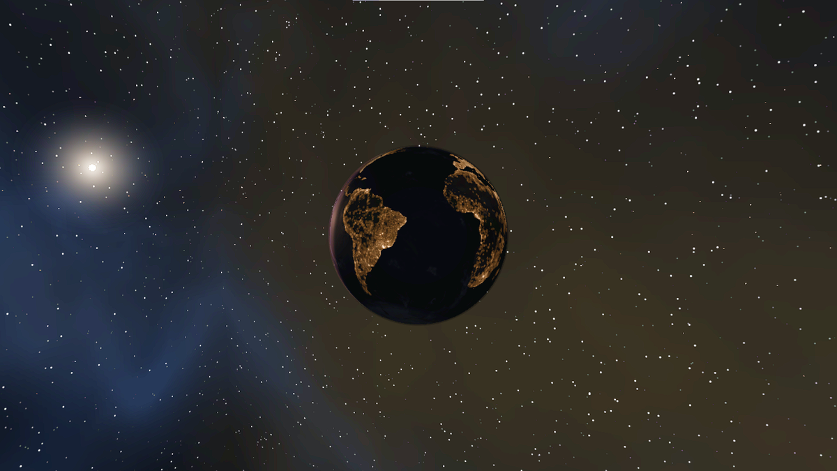 Земля притягивается к Солнцу. Графика сделана Pertichor V