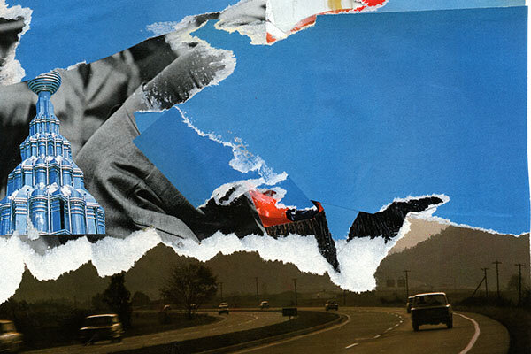 Деколлаж может самостоятельным произведением, а может быть создан для фона