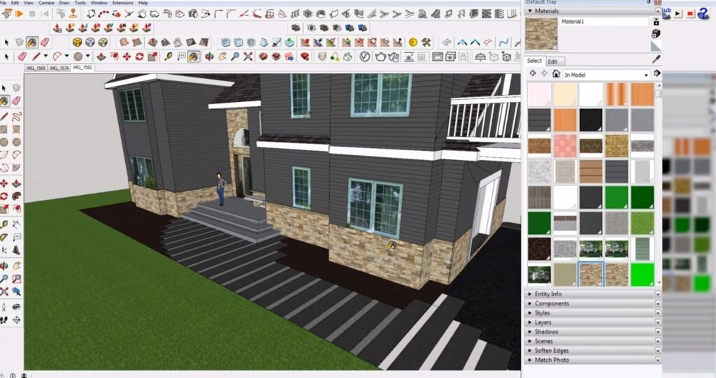 Материалы для sketchup. Sketchup. Как добавить материал в скетчап.