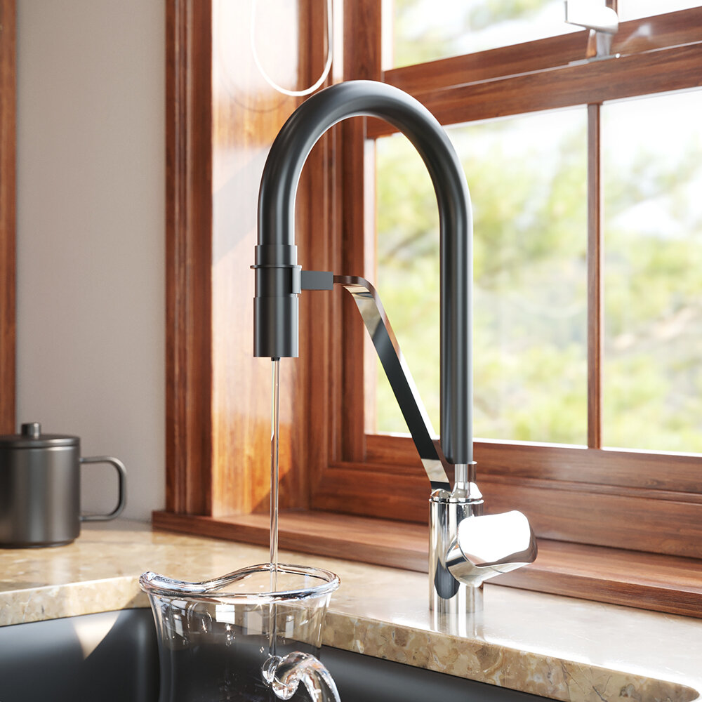 Смеситель для кухни с каналом для питьевой воды и гибким изливом AM.PM Like F8007802    