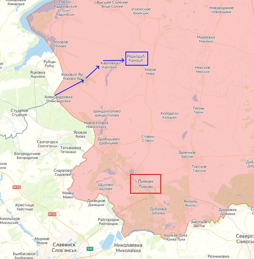 Карта красного лимана донецкой области