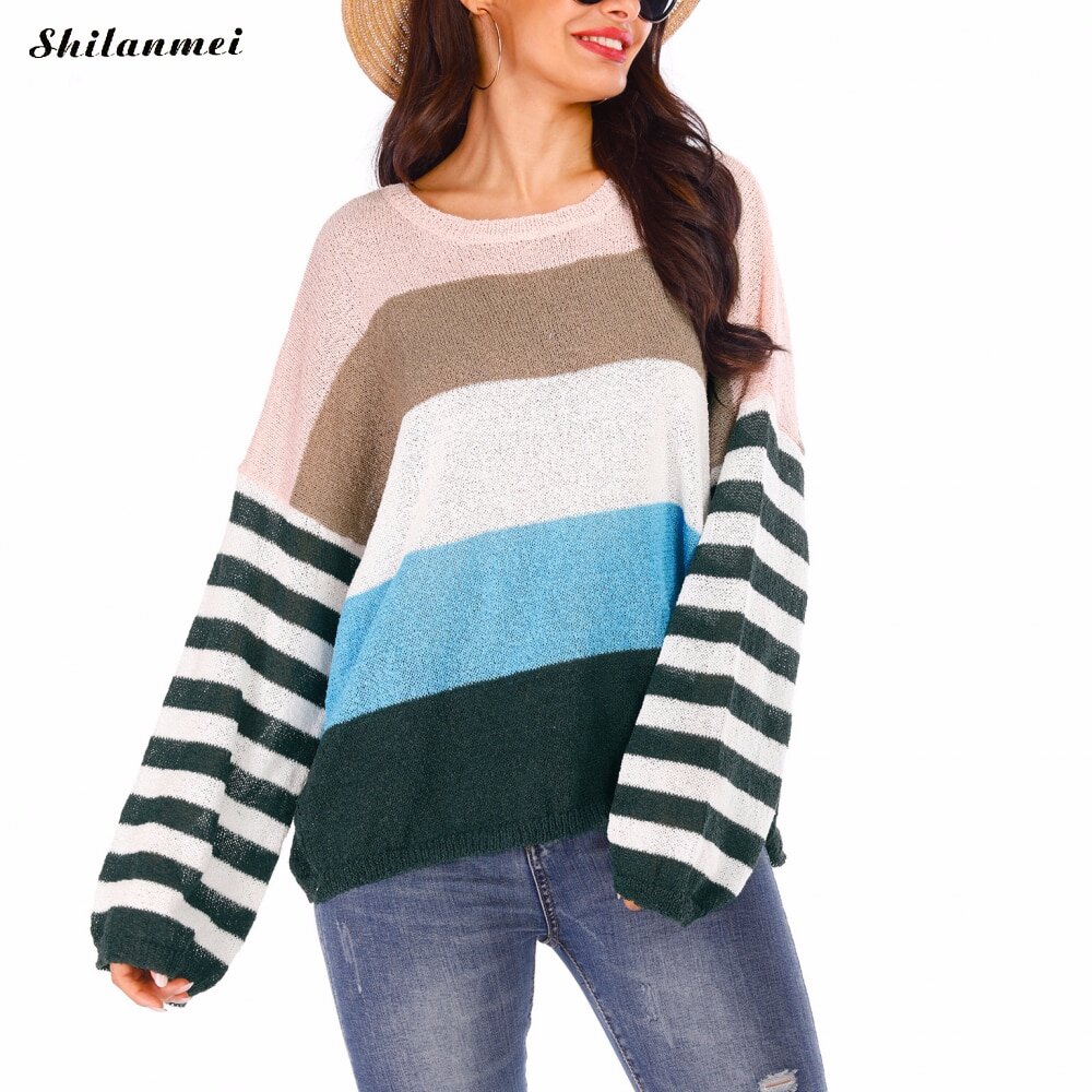 Полосатый свитер пуловер