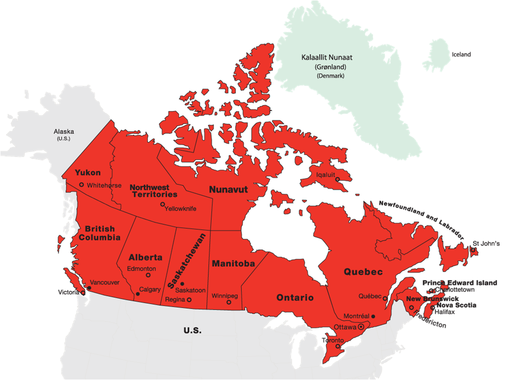 Страна больше сша но меньше канады. Канада географическое положение карта. Границы Канады на карте. Расположение Канады на карте.