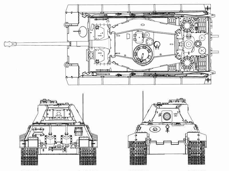 Чертеж тигра 1 с размерами Pz.Kpfw.VI Ausf.B. или как говорится в народе - "Королевский тигр" Все о танках 