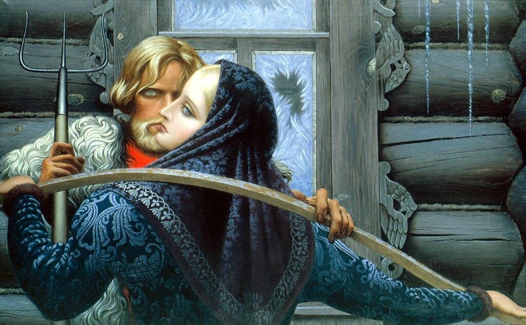 У чужого окна. Художник Константин Васильев.