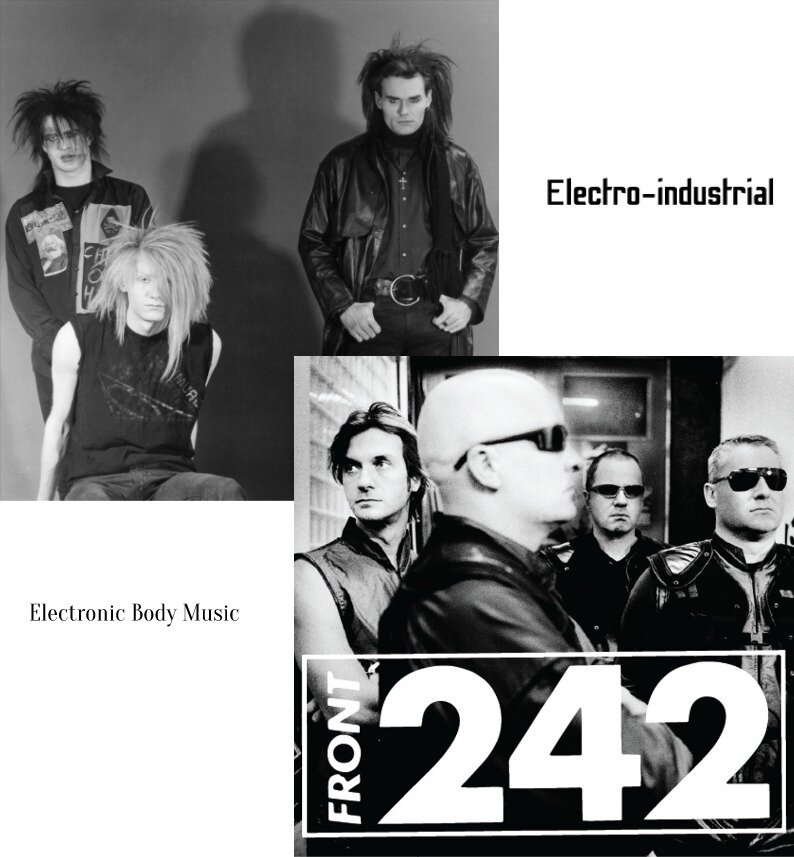 Фото групп Front 242 и Skinny Puppy взяты на Яндекс.Фото. Коллаж автора.