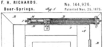 Первое устройство для закрывание дверей 1873 г.