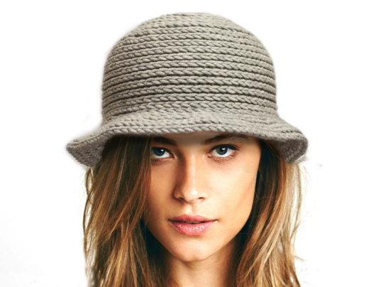 Теплая шляпка с полями - стильное решение,  подробный МК