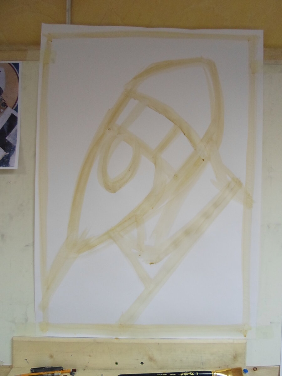 1. Этап. Набросок общих форм.