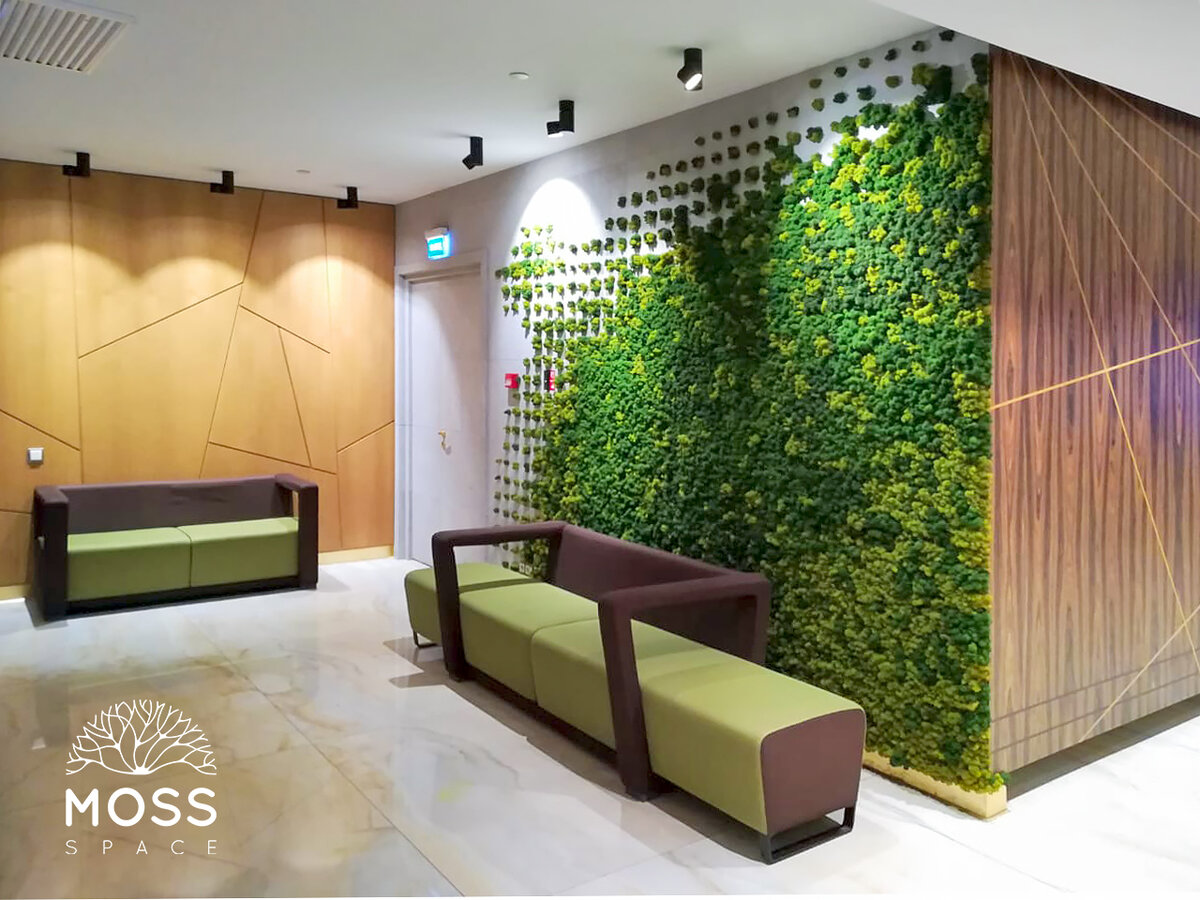 Панно из стабилизированного ягеля в отеле