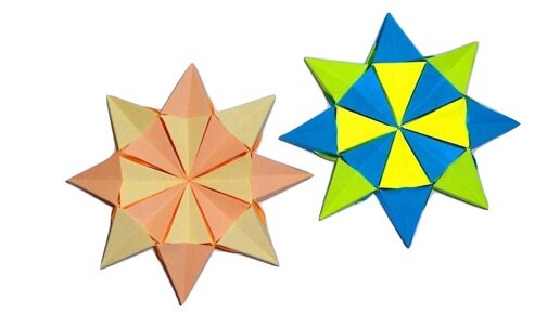 Сможет каждый! Красивая звезда оригами из 8 модулей | Origami paper star