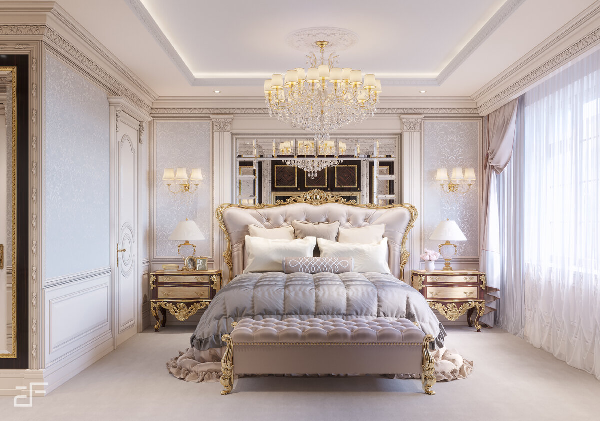 Дизайн интерьера спальни в классическом стиле
