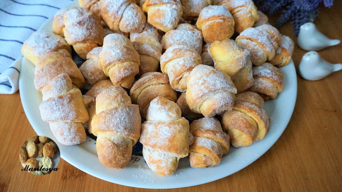 Рогалики к чаю, удивительное песочно-дрожжевое тесто!🥐 | Олеся Маринкович  | Дзен