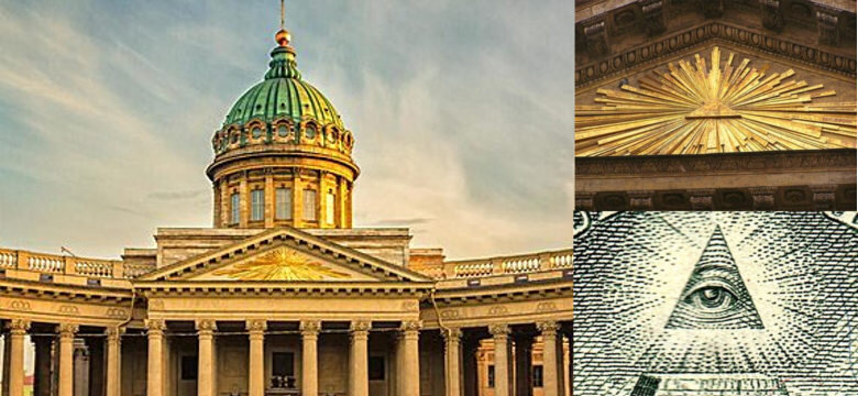 На главном фасаде Казанского собора. Фото из открытых источников.