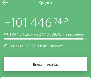 Это уже после рефинансирования кредит стал в 2 млн.рублей