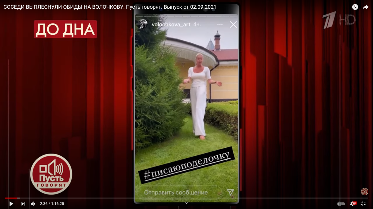 Фото скриншот передачи Первого канала. 