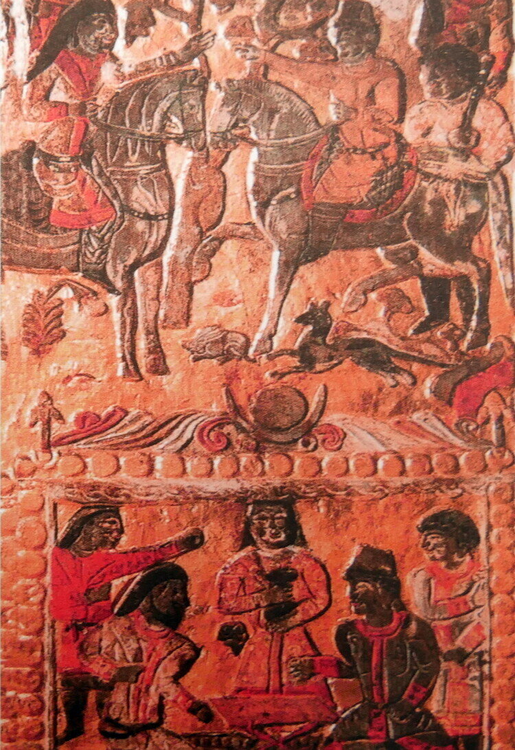 
Встреча тюрского кагана. Саркофаг Аньцзя. Китай. VI в.