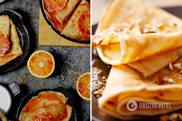 Вкусные блины с апельсином