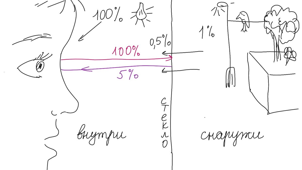 Почему на тёмном фоне хорошо видны отражения от стекла? Отвечаю на детский  вопрос | Великий Шизик | Дзен