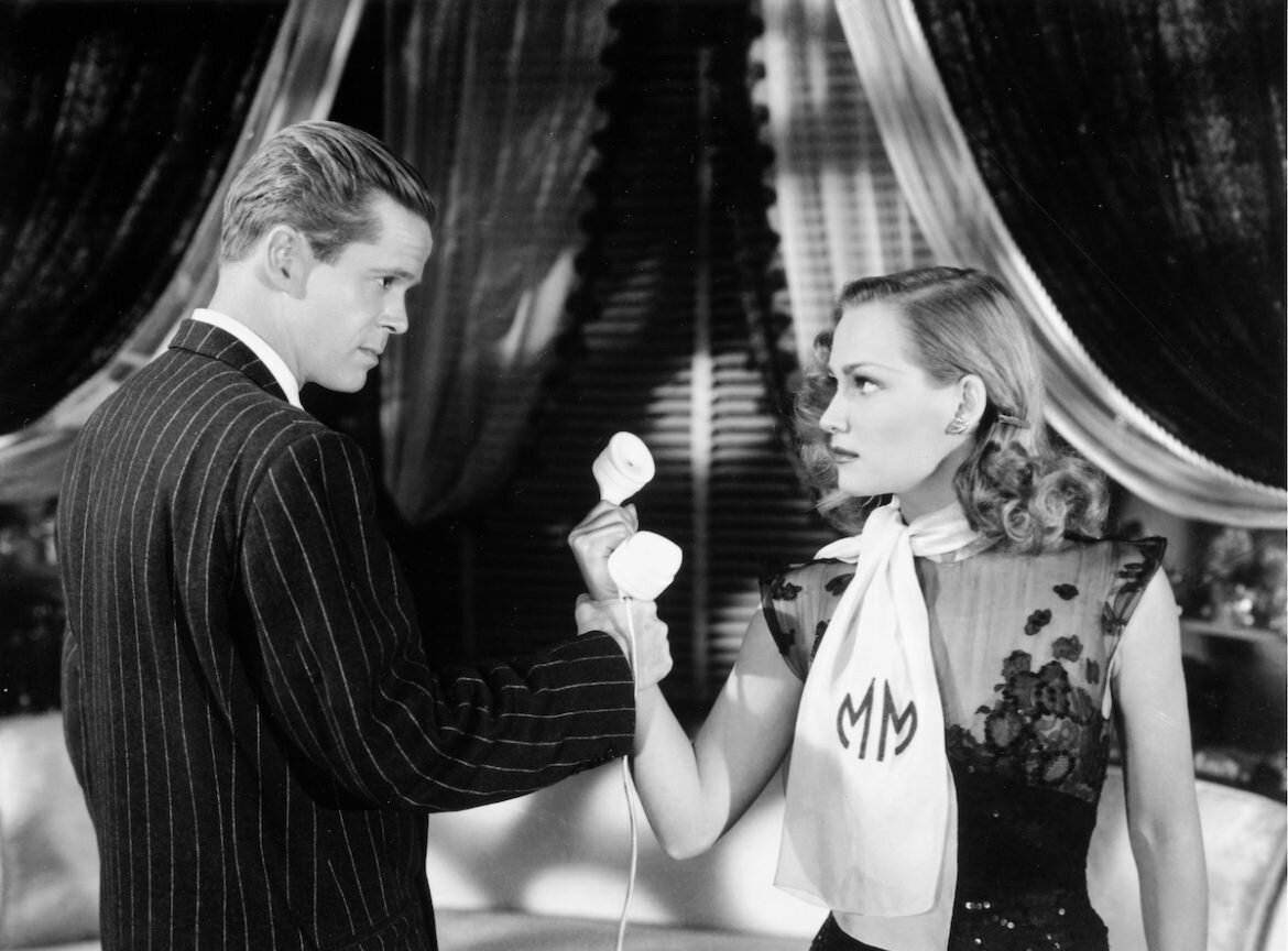 Дэн Дьюриа и Джун Винсент в фильме "Черный ангел".