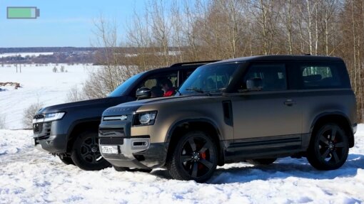 Toyota Land Cruiser 300 или Land Rover Defender? Смотрим на сани летом.