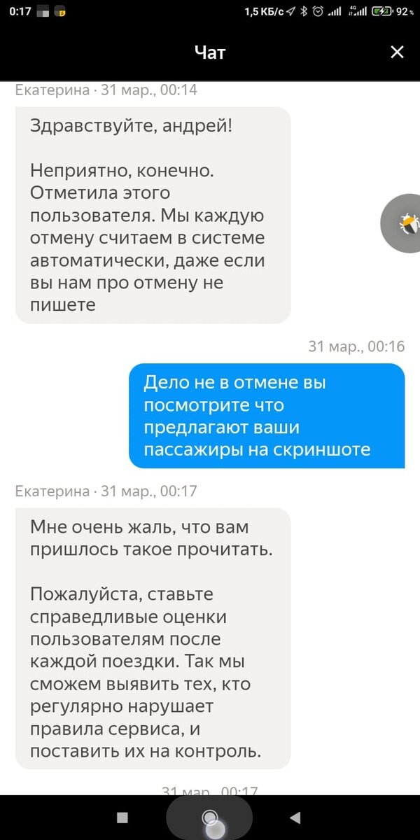 Чат с поддержкой