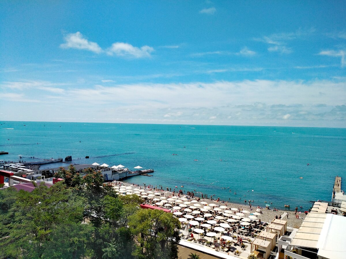 Вид сверху на пляжи Сочи. Фото автора