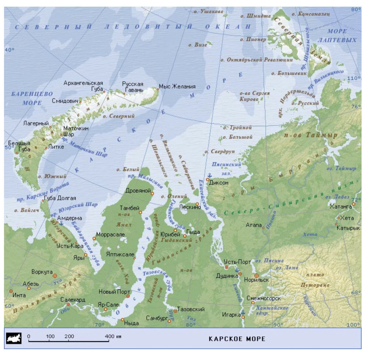 Карта россии около моря