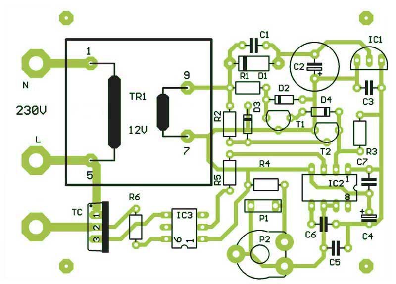Расположение компонентов на печатной плате