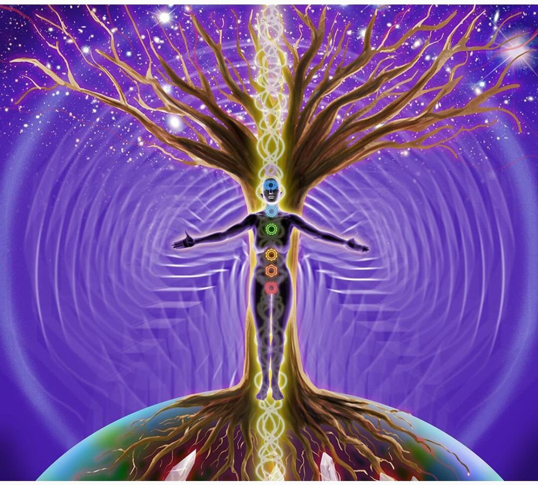 Потоки через тело. Древо жизни ашваттха. Энергия человека. Дерево эзотерика. Человек в потоке энергии.