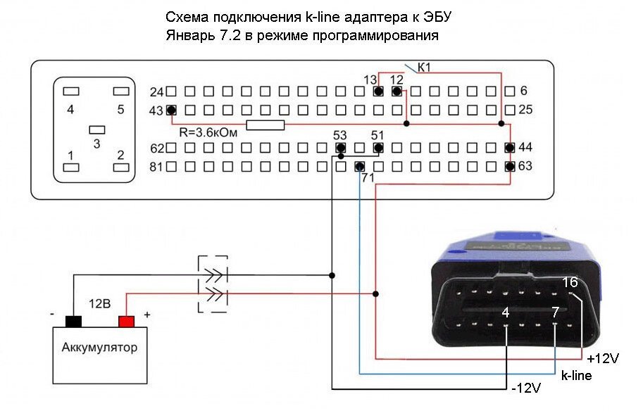 Разъем эбу январь 7.2