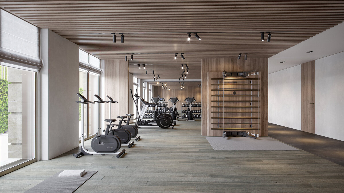    Фитнес-зона клубного дома TURGENEV